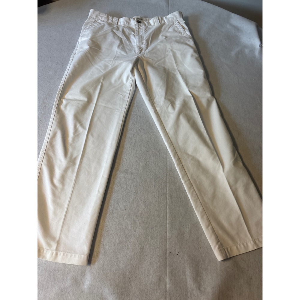 St. Johns Bay Chino Pants Mens 36x32 White Excellent Straight Fit Cotton Blend